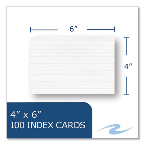 White Index Cards, Narrow Ruled, 4 X 6, 100 Cards, 36/carton