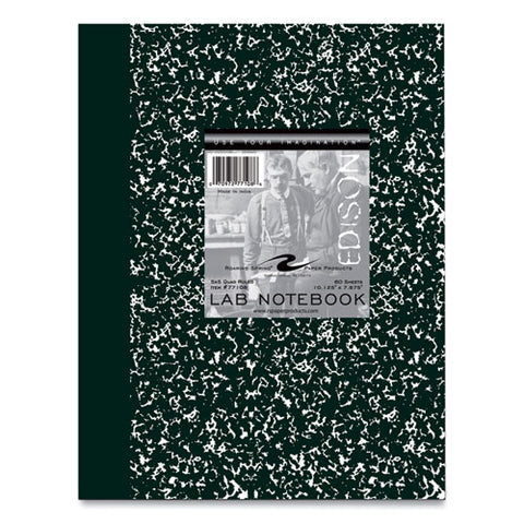 Lab And Science Notebook, Quadrille Rule (5 Sq In), Green Marble Cover, (60) 10.13 X 7.88 Sheets, 24/carton