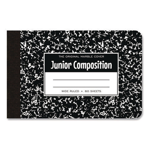 Junior Composition Notebook, Wide/legal Rule, Black Marble Cover, (60) 4.88 X 7.5 Sheets