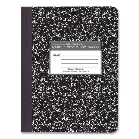 Hardcover Marble Composition Book, Wide/legal Rule, Black Marble Cover, (100) 9.75 X 7.5 Sheets, 12/carton