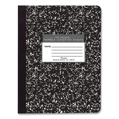 Hardcover Marble Composition Book, Unruled, Black Marble Cover, (50) 9.75 X 7.5 Sheets, 48/carton