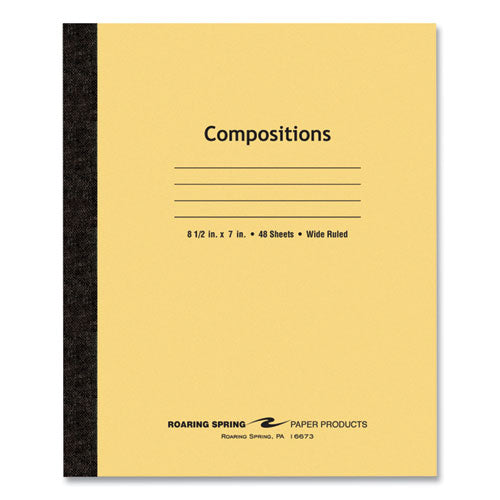 Plain Cover Composition Book, Wide/legal Rule, Manila Cover, (48) 8.5 X 7 Sheets