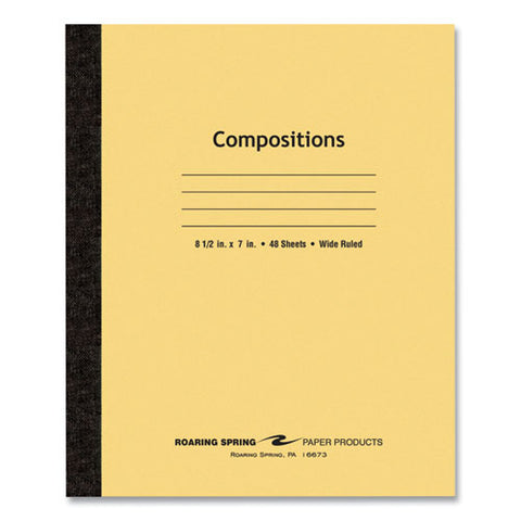 Plain Cover Composition Book, Wide/legal Rule, Manila Cover, (48) 8.5 X 7 Sheets