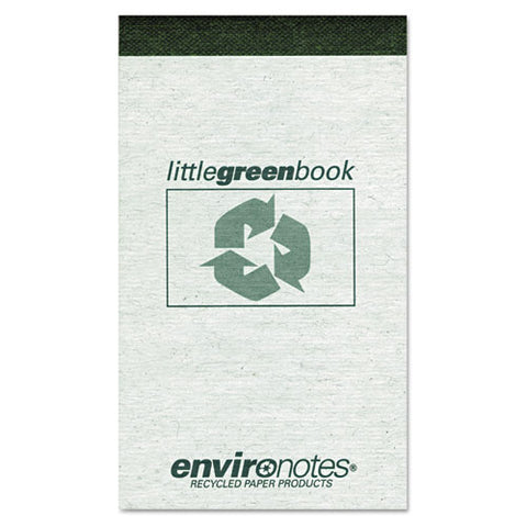 Environotes Little Green Notepad, Gray Cover, Wide/legal Rule, (60) White 3 X 5 Sheets