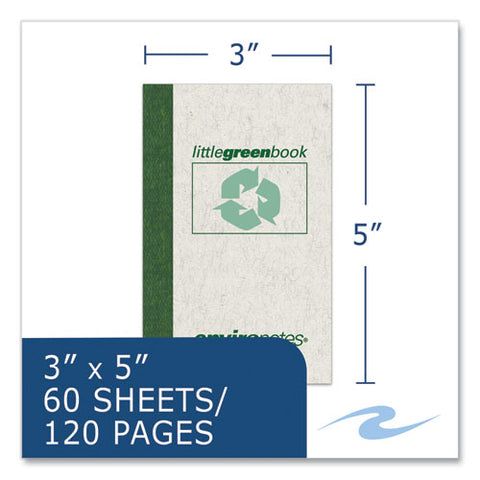 Little Green Memo Book, Narrow Rule, Gray Cover, (60) 5 X 3 Sheets, 48/carton