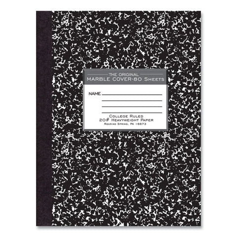 Hardcover Composition Book, Med/college Rule, Black Marble Cover, (80) 10.25 X 7.88 Sheets, 24/carton