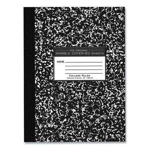 Flexible Cover Composition Book, Med/college Rule, Black Marble Cover, (80) 10.25 X 7.88 Sheets, 48/carton