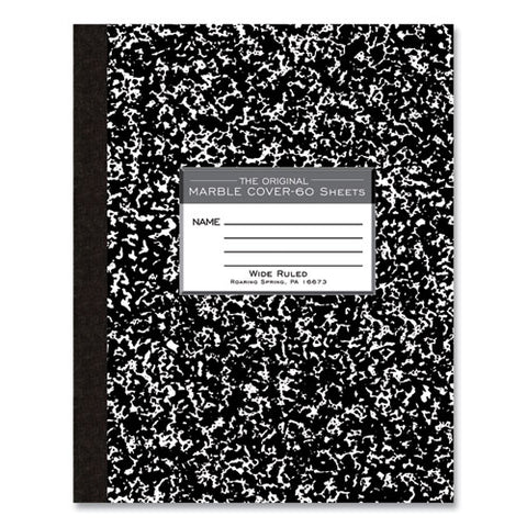 Marble Cover Composition Book, Wide/legal Rule, Black Marble Cover, (60) 10 X 8 Sheets