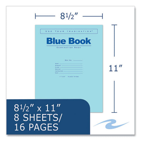 Examination Blue Books, Wide/legal Rule, Blue Cover, (8) 11 X 8.5 Sheets, 500/carton