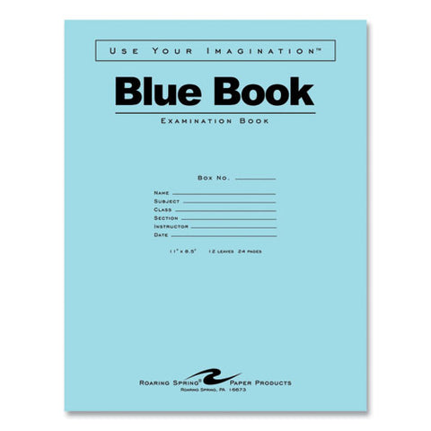 Examination Blue Book, Wide/legal Rule, Blue Cover, (12) 11 X 8.5 Sheets, 300/carton