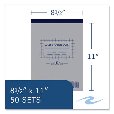 Lab And Science Carbonless Notebook, Quad Rule (4 Sq/in), Gray Cover, (100) 8.5 X 11 Sheets, 24/carton