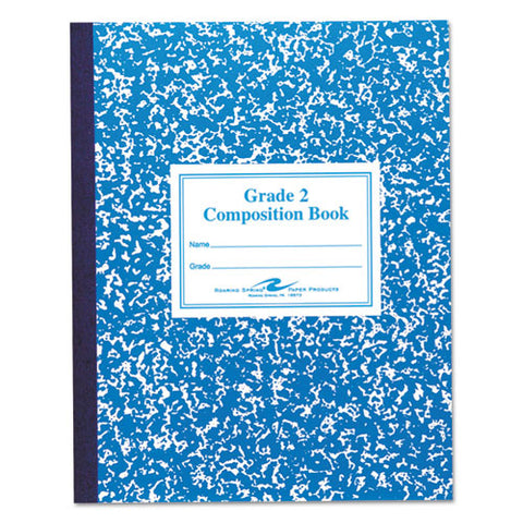 Grade School Ruled Composition Book, Grade 2 Manuscript Format, Blue Cover, (50) 9.75 X 7.75 Sheets