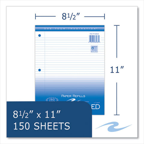 Loose Leaf Paper, 8.5 X 11, 3-hole Punched, College Rule, White, 150 Sheets/pack, 24 Packs/carton