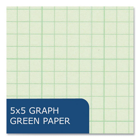 Engineer Pad, (0.5" Margins), Quad Rule (5 Sq/in, 1 Sq/in), 200 Light Green 8.5 X 11 Sheets/pad, 12/carton