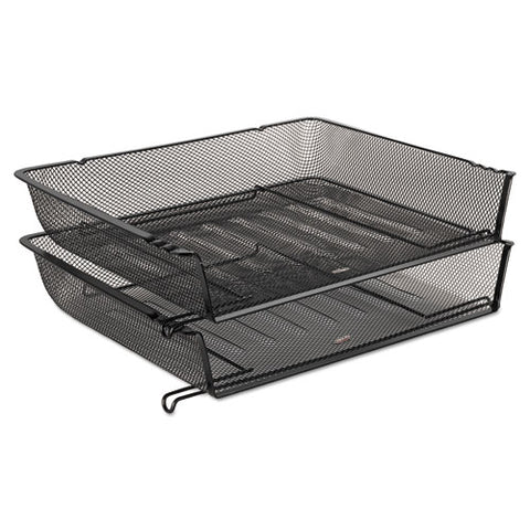 Mesh Stacking Side Load Tray, 1 Section, Letter Size Files, 14.25" X 10.13" X 2.75", Black