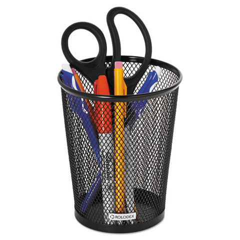 Nestable Jumbo Wire Mesh Pencil Cup, 4.38" Diameter X 5.4"h, Black