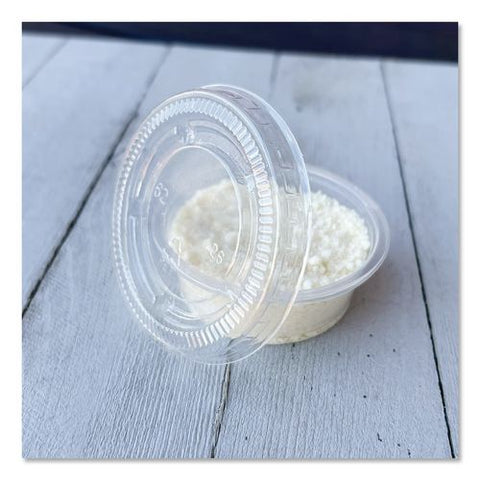 Portion Cup Lids, Fits 1.5 Oz To 2 Oz Portion Cups, Clear, 100/pack, 25 Packs/carton