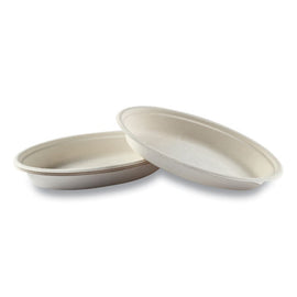 Bagasse Dinnerware, Oval Bowl, Sugarcane, 24 Oz, White, 250/carton