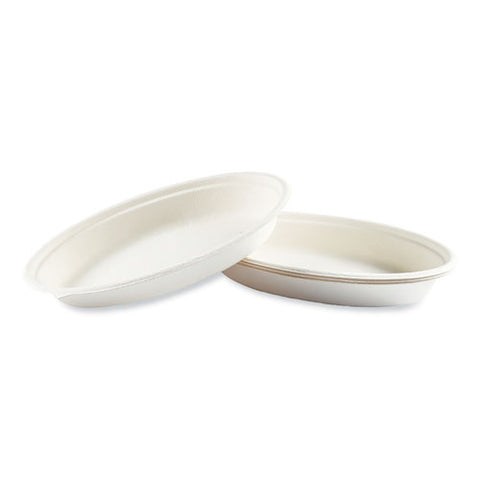 Bagasse Dinnerware, Oval Bowl, Sugarcane, 24 Oz, White, 250/carton