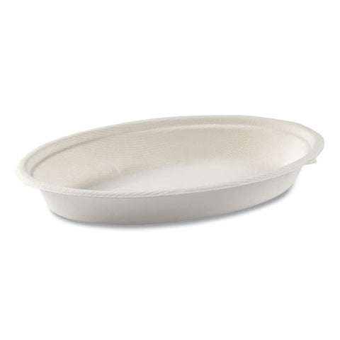 Bagasse Dinnerware, Oval Bowl, Sugarcane, 24 Oz, White, 250/carton