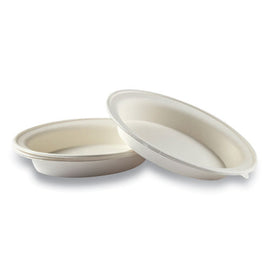 Bagasse Dinnerware, Oval Bowl, Sugarcane, 32 Oz, White, 250/carton