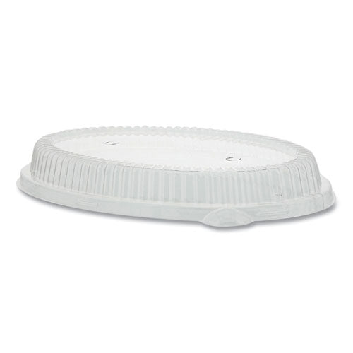 24 Oz Oval Food Container Lid, Fits 24 Oz Oval Bagasse Bowl, Clear, Plastic, 125/pack, 2 Packs/carton