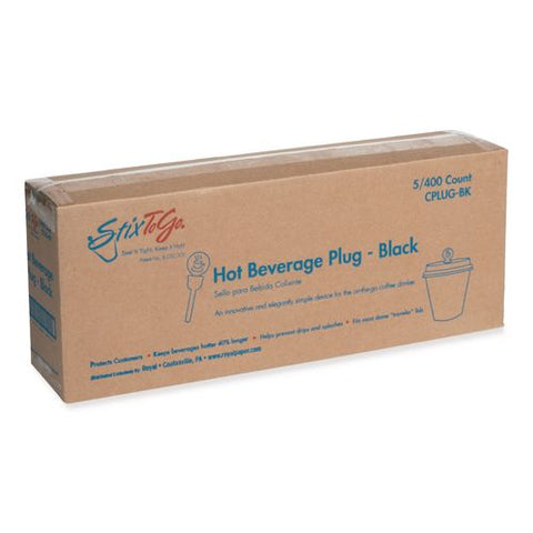 Beverage Plugs, 2", Black, 2,000/carton
