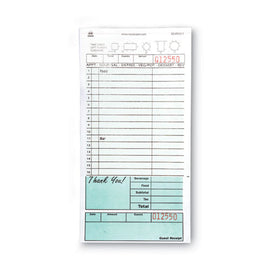 Guest Check Pad, 16 Lines, Two-part Carbonless, 4.2 X 8.25, 50 Forms/pad, 50 Pads/carton