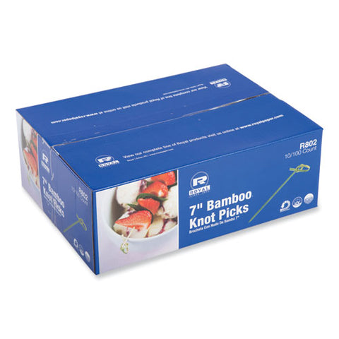 Knotted Bamboo Pick, Paper, 7", Natural, 100/box, 10 Boxes/carton