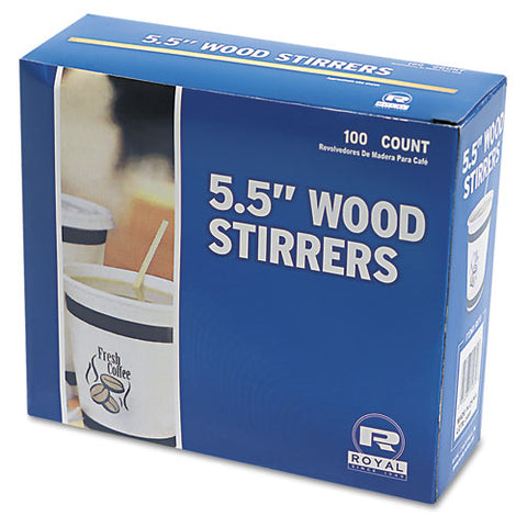 Wood Coffee Stirrers, 5.5", 10,000/carton