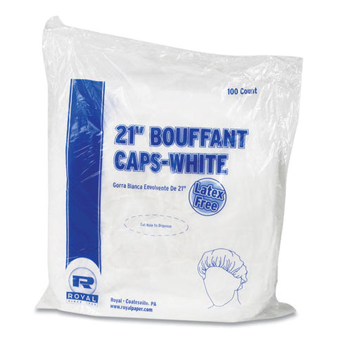 Latex-free Operating Room Cap, Pleated, Polypropylene, 21", White, 100 Caps/pack, 10 Packs/carton