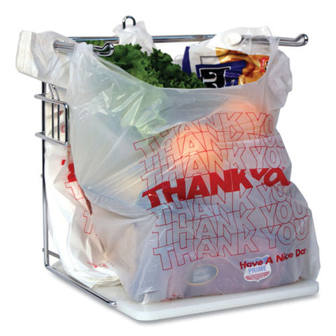 Thank You Bags, Thank You - Have A Nice Day Labeling, Cut-out Handles, 13" X 23" X 23", White/red, 1,000/carton