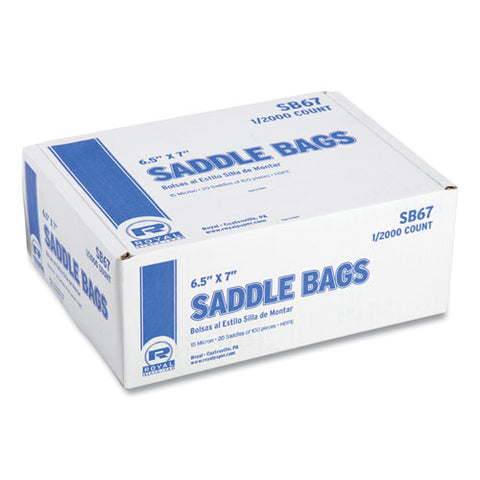 Saddle Bags, Fold-top Closure, 0.59 Mil, 7.99" X 6.49", Clear, 2,000/carton