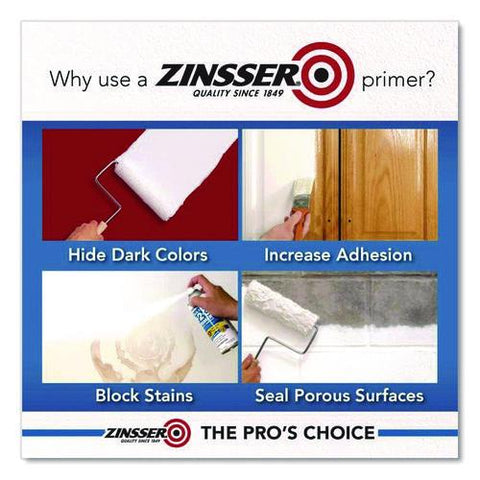 Bin Shellac Primer Spray, Interior, Flat White, 13 Oz Aerosol Can, 6/carton