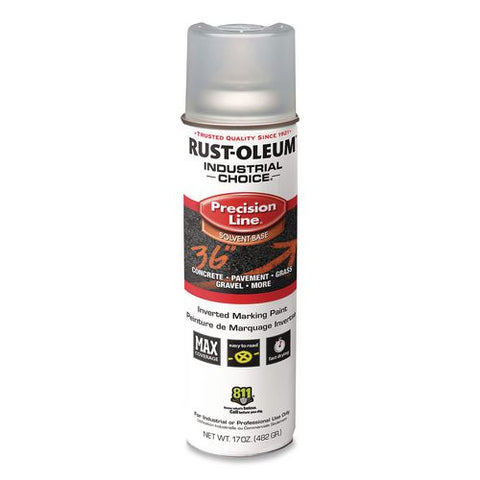 Industrial Choice M1600 System Solvent-based Precision Line Marking Paint, Flat Clear, 17 Oz Aerosol Can, 12/carton