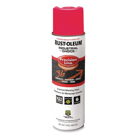 Industrial Choice M1600 System Solvent-based Precision Line Marking Paint, Flat Fluorescent Pink, 17 Oz Aerosol Can,12/carton