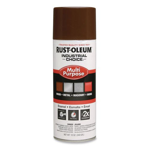 Industrial Choice 1600 System Multi-purpose Enamel Spray Paint, Gloss Brown, 12 Oz Aerosol Can, 6/carton