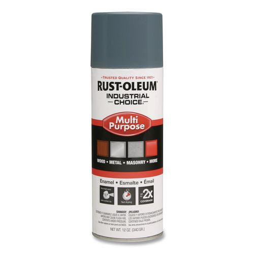Industrial Choice 1600 System Multi-purpose Enamel Spray Paint, Gloss Machinery Gray, 12 Oz Aerosol Can, 6/carton