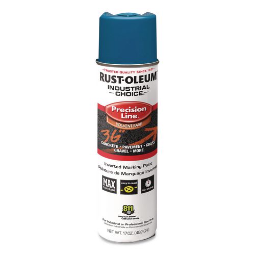 Industrial Choice M1600 System Solvent-based Precision Line Marking Paint, Flat Blue, 17 Oz Aerosol Can, 12/carton