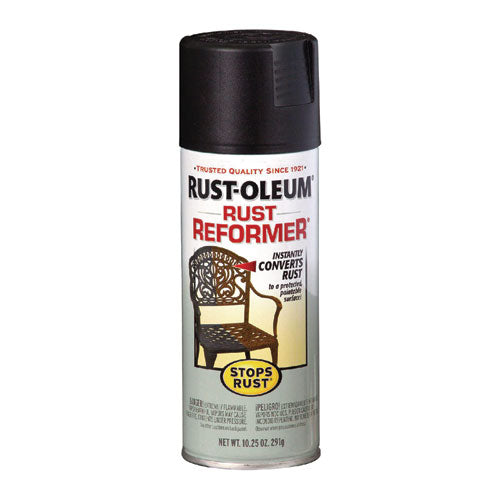 Stops Rust Rust Reformer Spray, Black, 10.25 Oz Aerosol Can, 6/carton