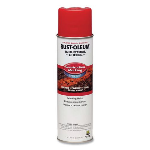 Industrial Choice M1400 System Water-based Construction Marking Paint, Gloss Safety Red, 17 Oz Aerosol Can, 12/carton