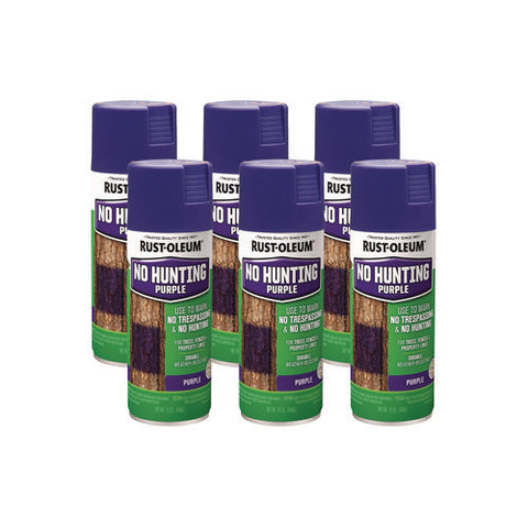 Specialty No Hunting Purple Spray Paint, Flat No Hunting Purple, 12 Oz Aerosol Can, 6/carton