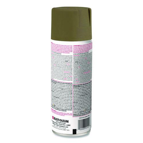 Camouflage Spray Paint, Flat Army Green, 12 Oz Aerosol Can, 6/carton