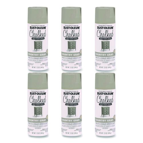 Ultra Matte Chalked Paint, Matte Country Gray, 12 Oz Aerosol Can, 6/carton