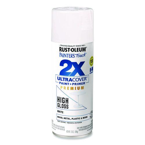 Painter's Touch 2x Ultra Cover Spray Paint, High Gloss White, 12 Oz Aerosol Can