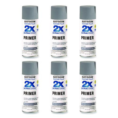 Painter's Touch 2x Ultra Cover Spray Paint, Flat Gray, 12 Oz Aerosol Can, 6/carton