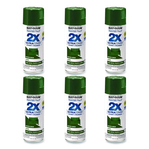 Painter's Touch 2x Ultra Cover Spray Paint, Gloss Hunter Green, 12 Oz Aerosol Can, 6/carton