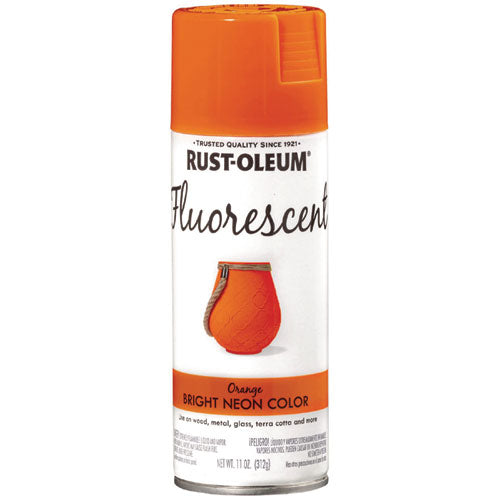 Specialty Fluorescent Spray Paint, Flat Fluorescent Orange, 11 Oz Aerosol Can