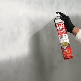 Bin Aerosol Primer With Turbo Spray System, Interior, Flat White, 26 Oz Aerosol Can, 6/carton