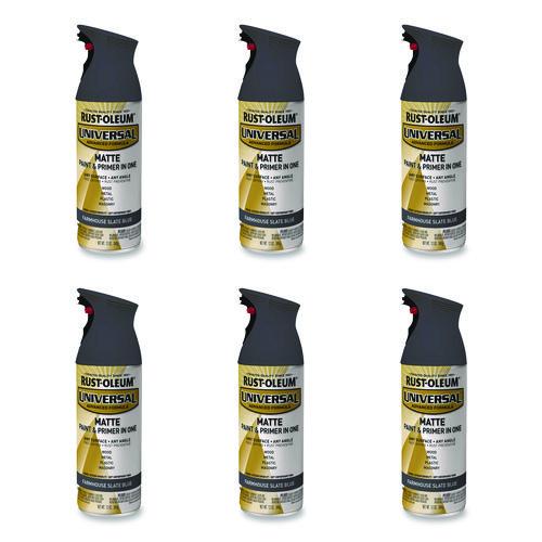 Universal Premium Spray Paint, Matte Slate Blue, 12 Oz Aerosol Can, 6/carton